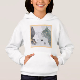 Cool Woman & Cat Black & White Gold
