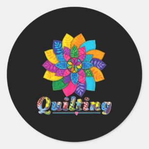 Cool Women Quilting Sewing Love Quilt Patterns Qui Classic Round Sticker