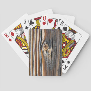 Cool Wood Grain Knot Texture Playing Cards