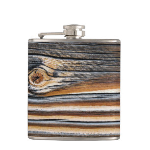COOL Wood Grain Pattern Hip Flask