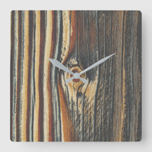 COOL Wood Grain Pattern Square Wall Clock