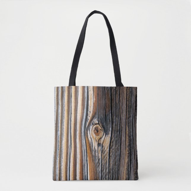 COOL Wood Grain Pattern Tote Bag (Front)