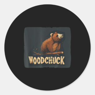 Cool Woodchuck Costume For Groundhog Lovers Classic Round Sticker