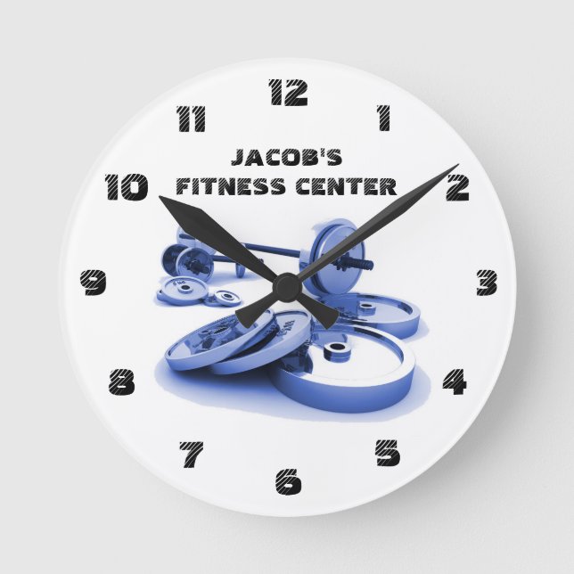 Cool Workout Gym Fitness Centre Custom Round Clock (Front)