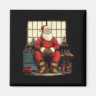 Cool Workshop Santa Claus With Wrenches Tool Costu Magnet