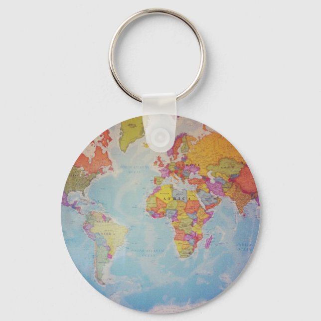 Cool World Map Key Ring (Front)