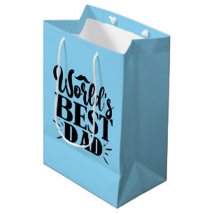 Cool world's best Dad word art Medium Gift Bag