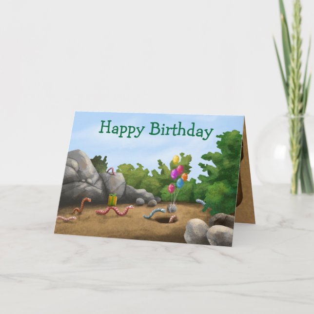 Cool Worm Birthday Card (Front)