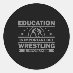 Cool Wrestling Design For Men Women Kids Wrestler Classic Round Sticker