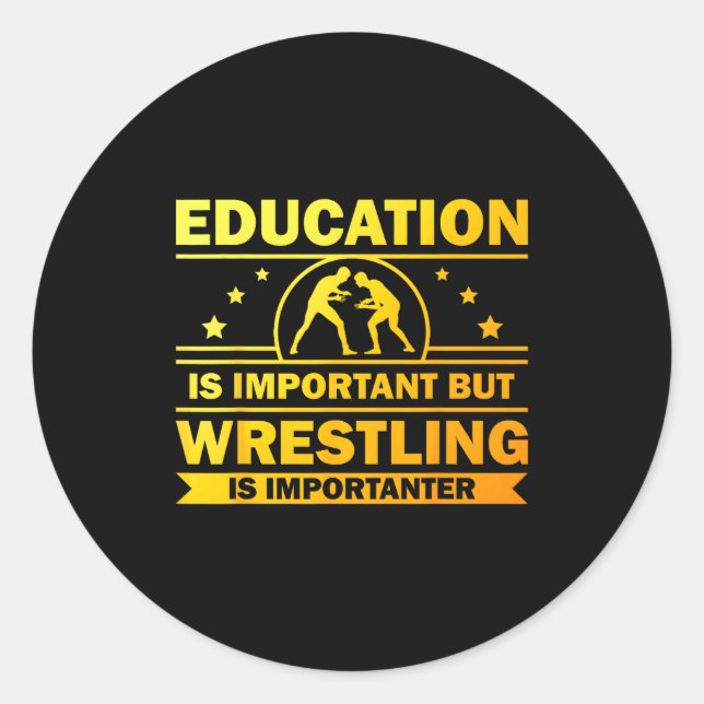Cool Wrestling Design For Men Women Kids Wrestler  Classic Round Sticker (Front)