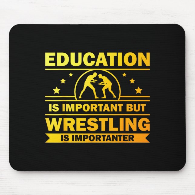 Cool Wrestling Design For Men Women Kids Wrestler  Mouse Pad (Front)