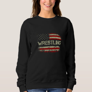 Cool Wrestling USA For Men Women Wrestling Coach Sweatshirt