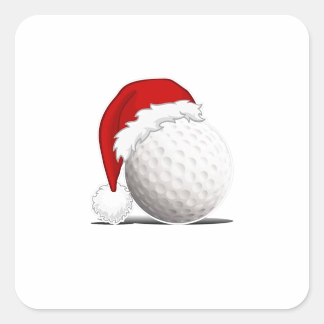 Cool Xmas Golf ball fan design Merry Christmas Square Sticker (Front)