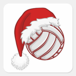 Cool Xmas Volleyball fan design Merry Christmas Square Sticker