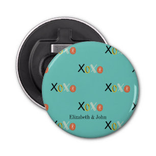 Cool "XOXO" Hearts Valentine's Day  Mint Green Bottle Opener