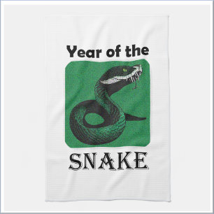 Cool Year of the Snake Chinese Zodiac Tea Towel