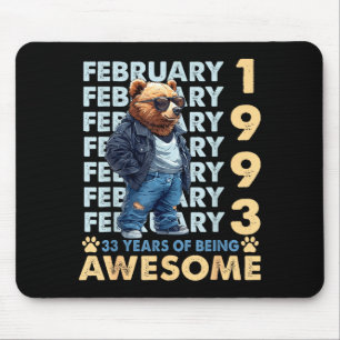 Cool Years 33rd Birthday Bear February 1993 Mouse Pad