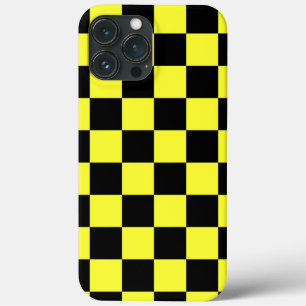Cool Yellow and Black chequered pattern iPhone 13 Pro Max Case