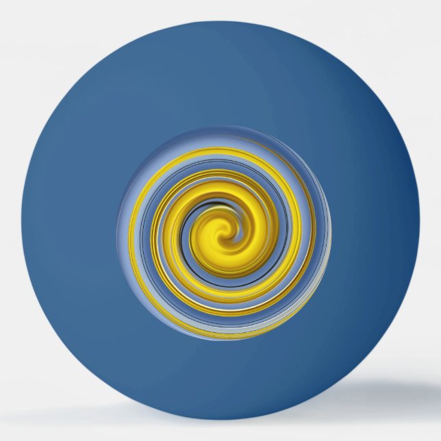 Cool yellow and blue ping pong ball (Front)