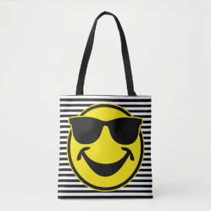 Cool yellow & black narrow stripes tote bag