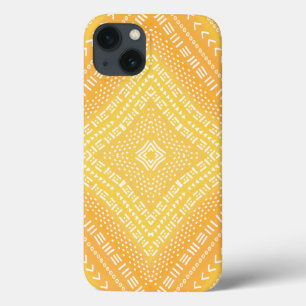 Cool Yellow Boho Kaleidoscope Mandala iPhone 13 Case
