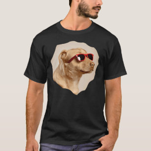 Cool Yellow Labrador Dog Wearing Sunglasses Patter T-Shirt