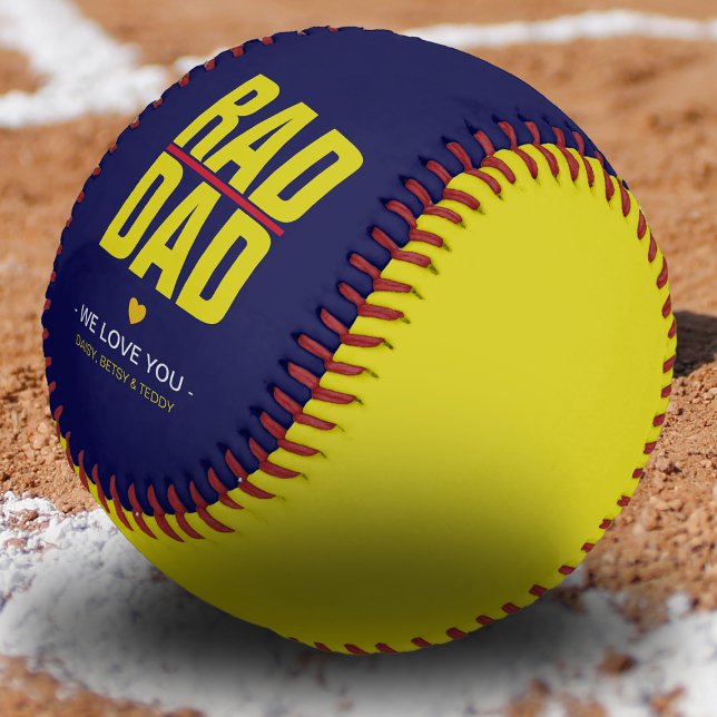 Cool Yellow & Navy RAD DAD Gift Baseball (Creator Uploaded)