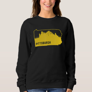Cool Yellow Pennsylvania State Outline Pittsburgh  Sweatshirt