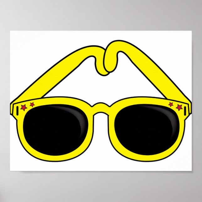 Cool Yellow Sunnies Bright Star Accented Eyewear Poster (Front)