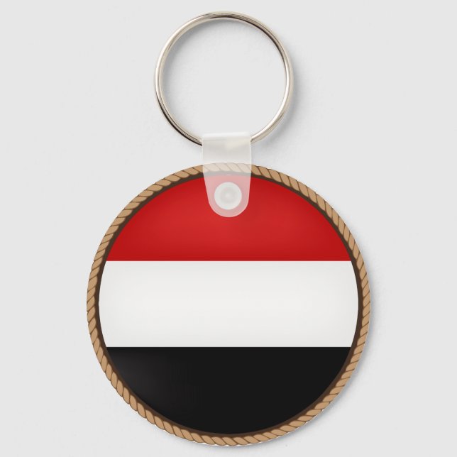 Cool Yemen Flag Seal Key Ring (Front)