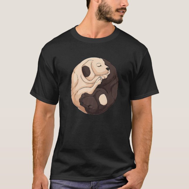 Cool Yin Yang Dog  Cute Labrador T-Shirt (Front)