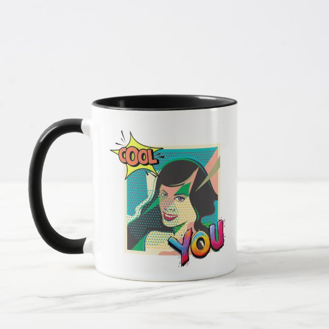 Cool You Pop Art Portrait  Mug (Left)