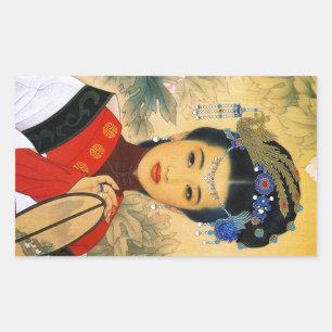 Cool young beautiful chinese prince Guo Jin art Rectangular Sticker