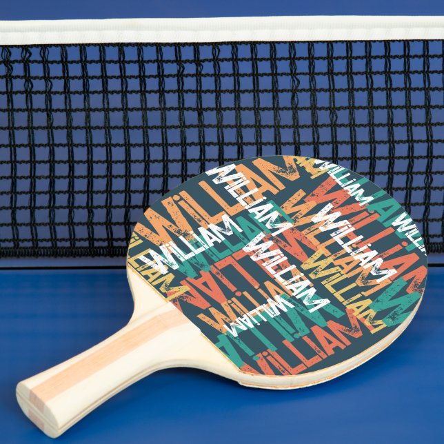 Cool YOUR NAME Repeating Kid's Ping Pong Paddle (Insitu)