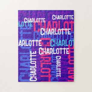 Cool YOUR NAME Repeating Pattern Jigsaw Puzzle