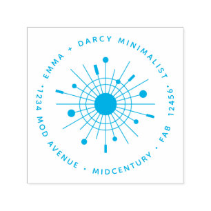 Cool Yule Mid-Century Modern Atomic Snowflake Self-inking Stamp