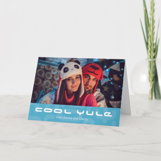 Cool Yule Modern Atomic MOD Christmas Holiday Card (Front)