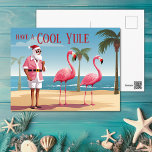 Cool Yule Santa and Flamingos Beach Christmas Holiday Postcard<br><div class="desc">Introducing our Cool Yule Santa and Flamingos Beach Christmas Postcard – a blend of holiday tradition and tropical fun! Santa and his flamingo friends on a sandy beach. Perfect for spreading holiday cheer with a fun twist.  Greeting - "Have a Cool Yule"</div>