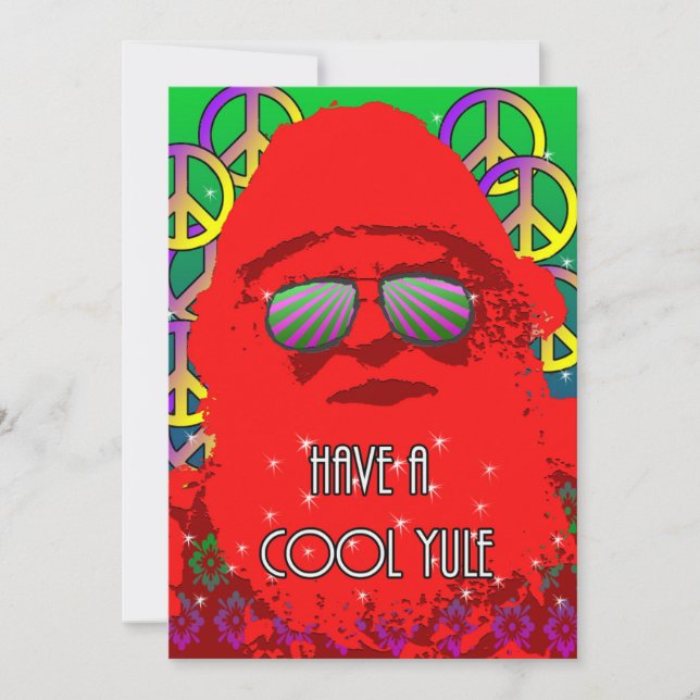 Cool Yule Santa Holiday Card (Front)