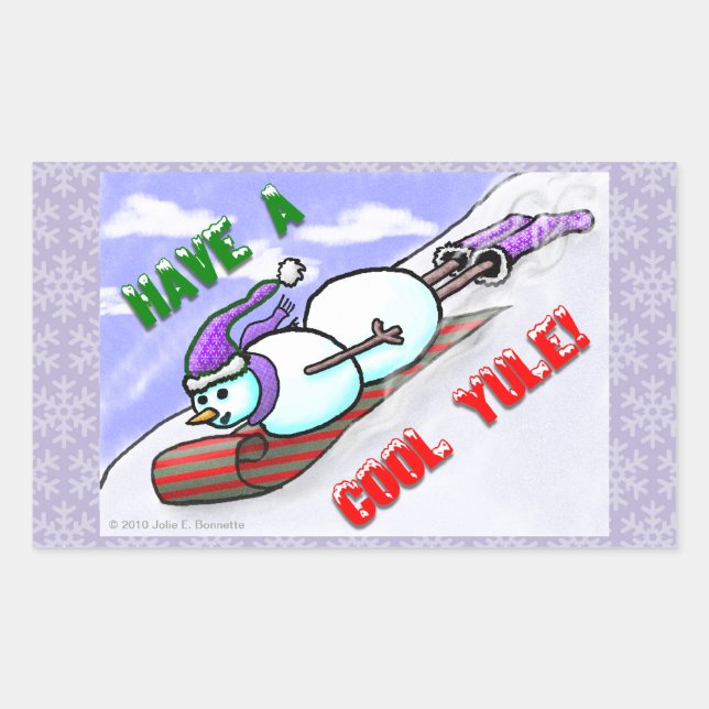 Cool Yule Snowman Rectangle Sticker (Front)