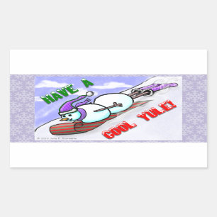 Cool Yule Snowman Rectangle Sticker