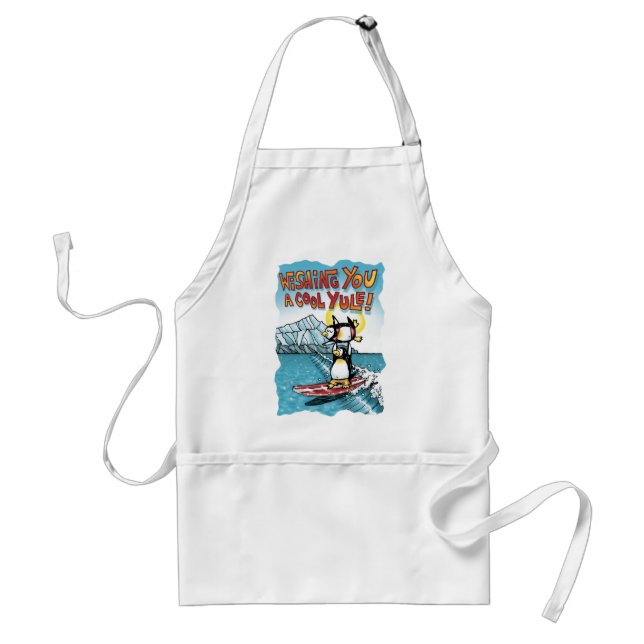 Cool Yule Tandem Surfing Hawaiian Penguins Standard Apron (Front)
