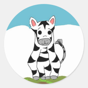 Cool Zebra Classic Round Sticker