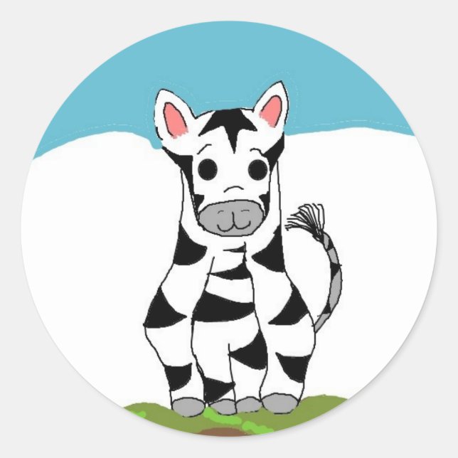 Cool Zebra Classic Round Sticker (Front)