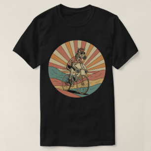 Cool Zebra Cyclist - Retro Sunset Bike Ride T-Shirt