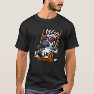 Cool Zebra on swing with sunglasses summer T-Shirt