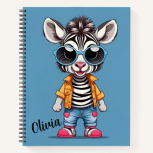 Cool Zebra Personalised Notebook