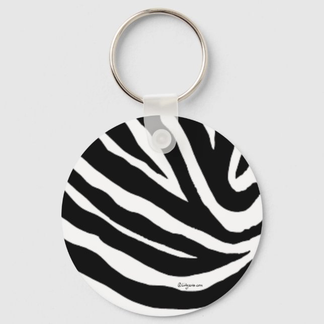 Cool Zebra Stripes Keychain (Front)