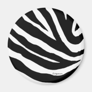 Cool Zebra Stripes Round Magnet