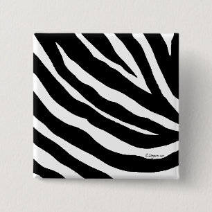 Cool Zebra Stripes Square Pin